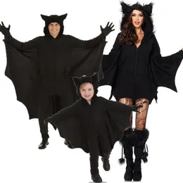 Barn cosplay bat kostymer s-4xl män kvinnor vampyr kläder familj klänning fancy halloween föräldraskap jumpsuits häxa kläder handskar