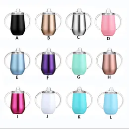 Sublimation Sippy cup egg mug toddler tumbler 2-function 9oz 260ml 304 stainless steel insulated vacuum double wall water milk thermos glass bottle