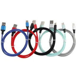 1M 3ft laddningsladdare Sync Data Cord USB Cables Typ C Micro V8 Type-C för Samsung S8 S9 Plus Android-telefoner