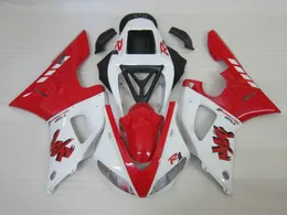 Insprutning Mote Fairing Kit för Yamaha YZFR1 98 99 YZF R1 1998 1999 YZF1000 ABS Red White Fairings Set + Presenter YS48