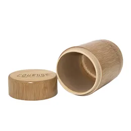 Handgjord Naturlig Bambu Storage Jar Dry Herb Pill Box Tobacco Container med stor kapacitet Dry Herb Spice Storage Tillbehör