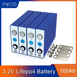 PWOD Battery 3.2V 16Pcs Lifepo4 105Ah Brand New Grade A Prismatic Rechargeable Cell for 48V 24V 210Ah 12V 420Ah EV Energy