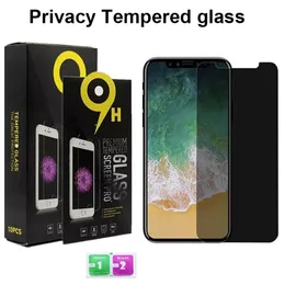 Privacy Härdat glas för iPhone 12 11 pro Max XS XR 6 7 Plus 8 Anti Spy skärmskydd