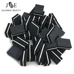 200 pcs / lote Buffer de unhas dupla face mini bloco de buffer preto bloco descartável manicure profissional pedicure