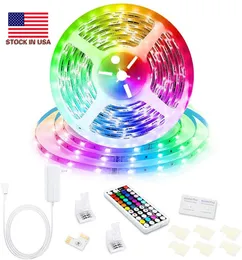5M Ip20 LED Flexibler Streifen Farbwechsel RGB SMD5050 LED-Lichtleisten-Kit RGB 5M + 44-Tasten-Fernbedienung + 5A-Netzteil