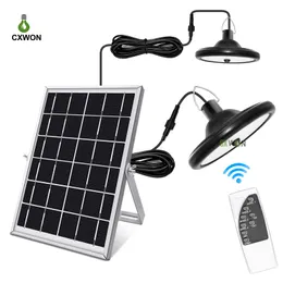 Indoor Solar Light Outdoor Double Head Lamp 56LEDs 1000LM Pendant Lights With 5M Cable for Barn Farm Garden Yard Patio