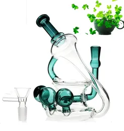 Tornado Bongs Recycler Hookahs R￶kning Glas vattenr￶r tjockt glas vatten bong h￥rda olje riggar glasbubbler dabber med 14 mm banger