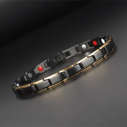 Guld Svart Magnetiska Armband Män Rostfritt Stål Energi Germanium Magnet Hälsa Armband Män Kvinnor Rose Gold Hand Chain Armband