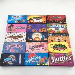 Halloween fransar paket dramatiska falor fransar anpassade etikett logotyp magnetiska heta säljar ögonfransar box bästa fransar leverantör