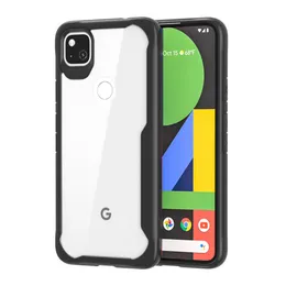 Transparent Case Hard PC + Mjukt TPU-stötfångare Förstärkt hörnstötsäkert skydd för Google Pixel 4A Pixel 5 XL Pixel 3A XL Google 3