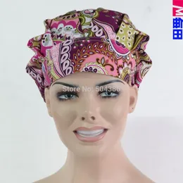 Paisley Paisley Scrub Caps enfermeiros e tampão impresso Cabelo comprido Bouffant Chapéu