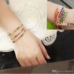 Charm Armband Mode Flätat Raffia Armband Smycken, Vävnad Vänskap Kärlek Lucky Grass Crystal Women Bracelets