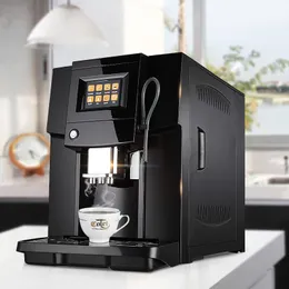Touch Commerical Full Automatisk Kaffebryggare LCD Espresso Kaffebryggare Kaffekvarn 19 Bar Cappuccino Maker 220V 1250W