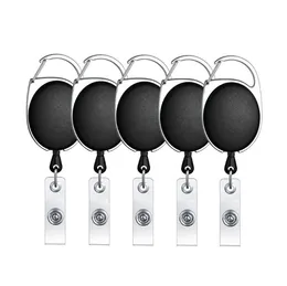 Retractable Pull Key Ring Chain Reel ID Lanyard Name Tag Card Badge Holder Reel Recoil Belt Key Clip Classic Keychain SN1503