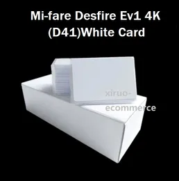 100PCS Blank White 13.56MHz MF DE-SFIRE EV1 2K D21 Chip Tag MF3ICD21 Kort MF DE-SFIRE 4K D41 CARD MF3ICD41 Kort för åtkomstkontroll