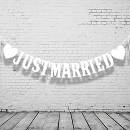 Vintage-Hochzeitswimpelkette „Just Married“, Photo Booth Prop, Partydekoration, Banner, Flagge