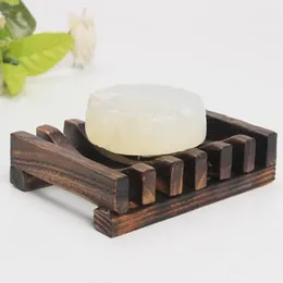 Pratos de sabão madeira carbonizada prova de umidade Soap titular de sabão Prateleira Supplies processamento personalizado Conservantes Handmade verde Atacado HHE1452