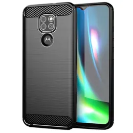 Carbon Fiber Texture wstrząsoodporny ochronna TPU Silicone Case do Motorola Moto G9 / Moto G9 Odtwórz