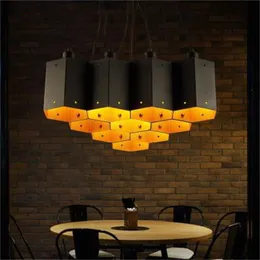Industrial style led chandelier restaurant bar art pendant lamps retro nostalgic bar special-shaped iron pendant lights