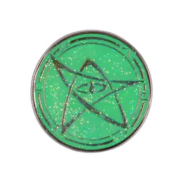 Hot Selling Cute Cartoon Creative Green Pentagram Fem-spetsad Star Enamel Alloy Pin Badge Brosch