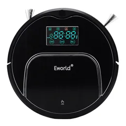 Eworld Vacuum Cleaners M883 Touch-Sensitive Auto Recharge Auto-Cleaning Anti-Fall Sensor With Big Mop Vacuum Cleaner Robot Black