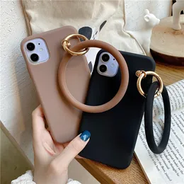 Candy color bracelet ring phone cases for iphone 14 13 12 11 11Pro Max XR X XS Max SE 6 6S 7 8 Plus Matte soft silicone case capa