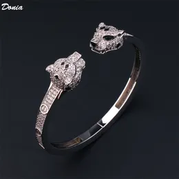 Donia jewelry luxury bangle party European and American fashion double-headed leopard print mini inlaid zirconia bracelet designer gift