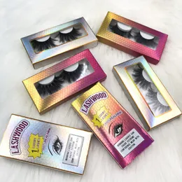 Partihandel Pris Lashes Vendor Bulk 25 mm 6d Mink Eyelash med Lashwood Eyelash Packaging Box Luxury Fdshine