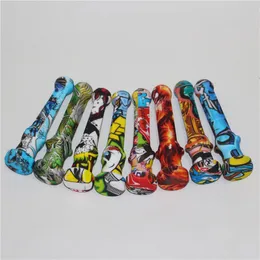 Colorful Smoking Silicone Nectar Pipe Kit With 14mm Titanium Tip Nail Silicon Caps Oil Rigs Concentrate Silicones Pipes Dab Straw