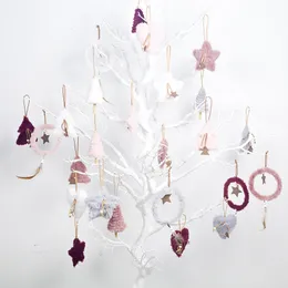 Natale peluche Ciondolo INS 5pcs Set Albero di Natale della stella del cuore rotondo design Hanging ornamento di Buon Natale della decorazione della casa