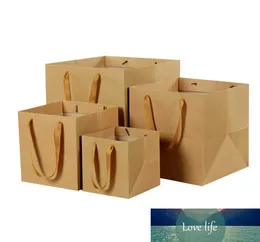 Brown Kraft Flowers Paper Packing Bags Square Paper Bag with Handle Flowers Packing Bag in Stock SN679