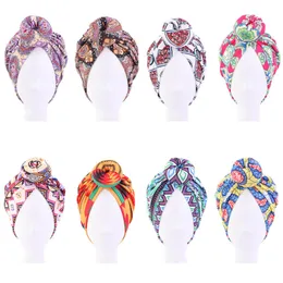 Headband Styling Indian Donut Haircaring Turban Hat Chemo Ladies Fashion Cotton Satin Dot Headcover Bonnet Coloring Hair Cap