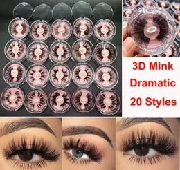 Nowe norek rzęsy 25mm 3D norek fałszywe rzęsy makijaż rzęsy duże dramatyczne Volumt Grube Real Mink Lash Handmade Natural 5D Eye Lashes