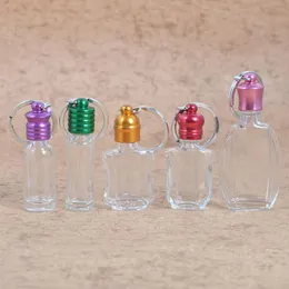 Personality Refillable Essential Oils Empty Bottle Portable Mini Travel Glass Bottles With Key Ring fast shipping LX3243