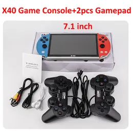 X40 16G Video Game 7.1 inch LCD Double Rocker Portable Nostalgic host Handheld Retro Game Console VideoTF Card for GBA/NES can store 3000 Games
