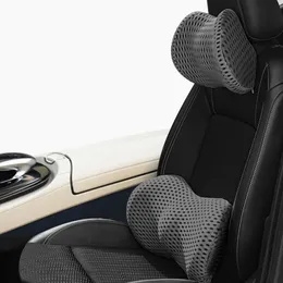 3D Memory Foam Car Neck Pillow Headrest Waistrest Set Neck Seat Back Rest Lumbar Cushion for Car Accessories Office Chair Back