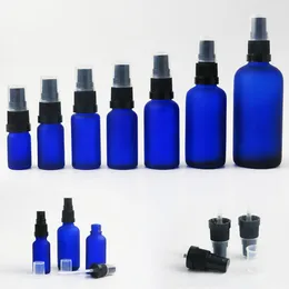 5-100 ml Portable Blue Glass Essential Aromatherapy Oil Perfume Spray Bottles Mist Sprayer Container Travel Refiller Bottle