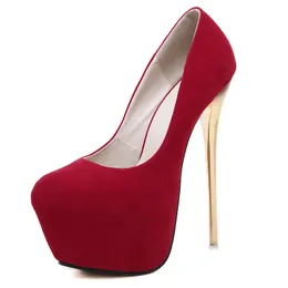 Women Fetish Shoes Big Size Sexy Pumps Wedding High Heel Stripper Flock Pumps 16 Cm Zapatos Mujer Heels Women Shoes Woman C0410