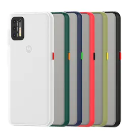 För Motorola Moto G9 Plus G9 Spela G8 Power Lite Skydd Skyddshylsa Frostat TPU + PC Telefonväska, Matt ShocktoFous Back Case Cover D1