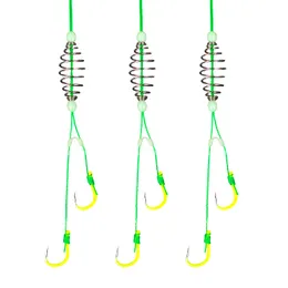 5 st / set DoubleLine Rostfritt stål Barbed Carp Hooks Bait Matare Vårfisk Hook Tools Tillbehör Fiske