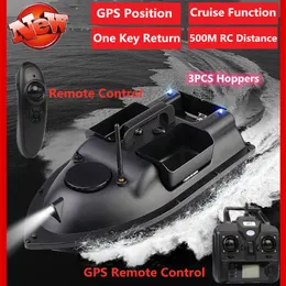 500m RC Distance Fishing Bait Boat GPS Bait Boat GPS Postion Auto Cruise RC Fishing Bait Boat with double motors three hoppers 201204