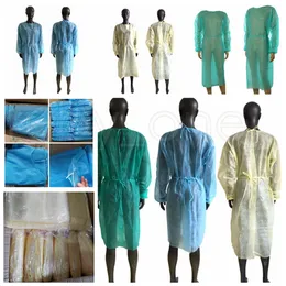 Niepraweniowe odzież ochronna jednorazowe suknie izolacyjne Garnitury Odzieżowa Odzież Suknie Ochronne Kuchnia Anti Dust Fartuchy Narzędzie Rra3795