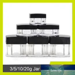 Sedorate 20 Pcs/Lot Acrylic Square Jars for Cosmetic Empty Refillable Containers Black Lid Clear Square Cream Jars JXW013-1