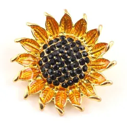 Nowy przylot Noosa 18 mm Ginger Snap Buttons Charms Design Sunflower Fit Snap Bracelets Naszyjnik Pierścienia