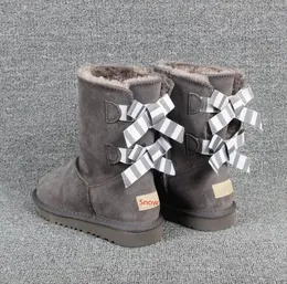 Модные короткие 3280 женские снежные ботинки 2 полосы ZEBRA BOUT CONTED TEPLE BOOT BOOT SEOWSKIN плюшевые сапоги с карт для пыли, красивый подарок