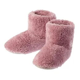 Thick Cotton Slippers Home Japanese Style INS Cute Female Winter Warm Plush High Tube Nordic Indoor Floor Shoes