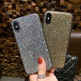 Luxury Bling paljetter diamanttelefonfodral för iPhone XR XS Max Girl Cover Fundas Glitter Case for-Iphone X 7 8 6 S 6s Plus SE