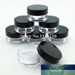 Gratis frakt 500PCS / Lot 10g Round Cream Jar, 10cc Black Cosmetic Packaging Bottle, 10ml Prov Cream Pot, Visa behållare