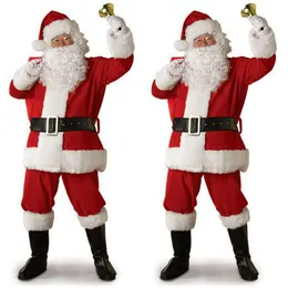 5PCS Tracksuits Christmas Santa Claus Costume Fancy Dress Adult Men Suits Cosplay Outfits Suit Xmas