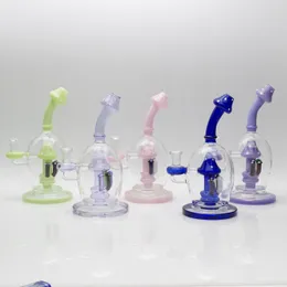 8 인치 버섯 모양 Glass Bong Bong Mushroom Perc Bong Heady Waterpipe 독특한 흡연 파이프 1 개 보울